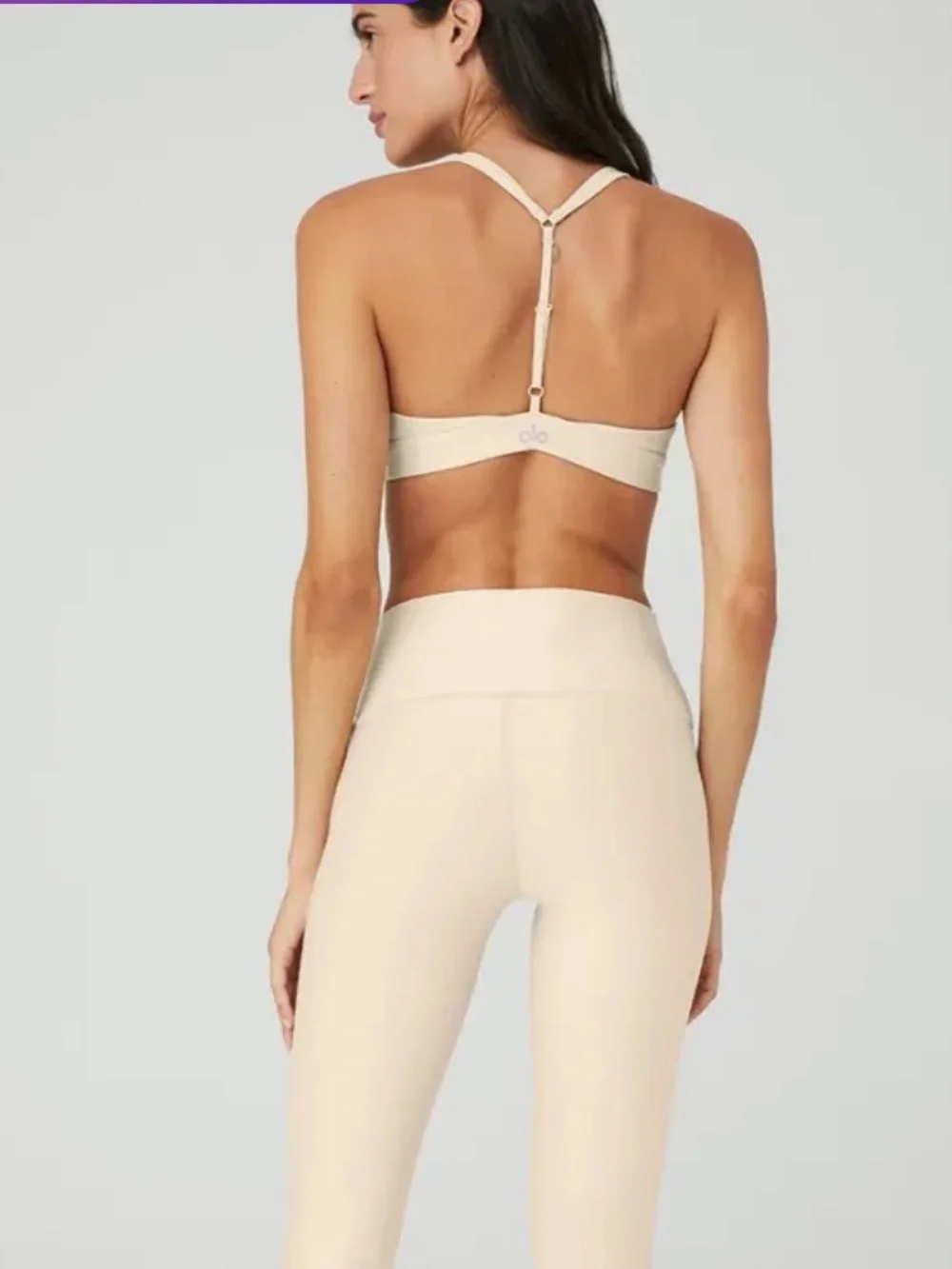 ALO Yoga Macadamia color (Nude) Airlift NWT Layer Up Sports Bra Racerback Sz XS